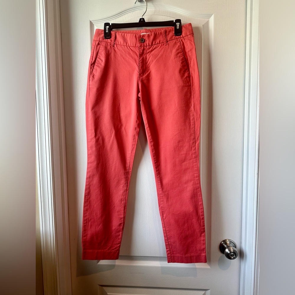 J. Crew Women’s Frankie Chino Coral Salmon Pink Pants Size 4